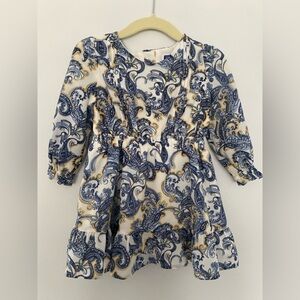 Janie and Jack Blue White Yellow Baby Dress